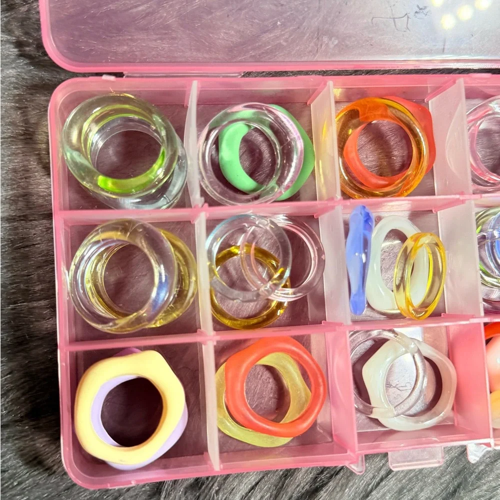 Colorful Resin Stacking Rings Set - Picture 5 of 7